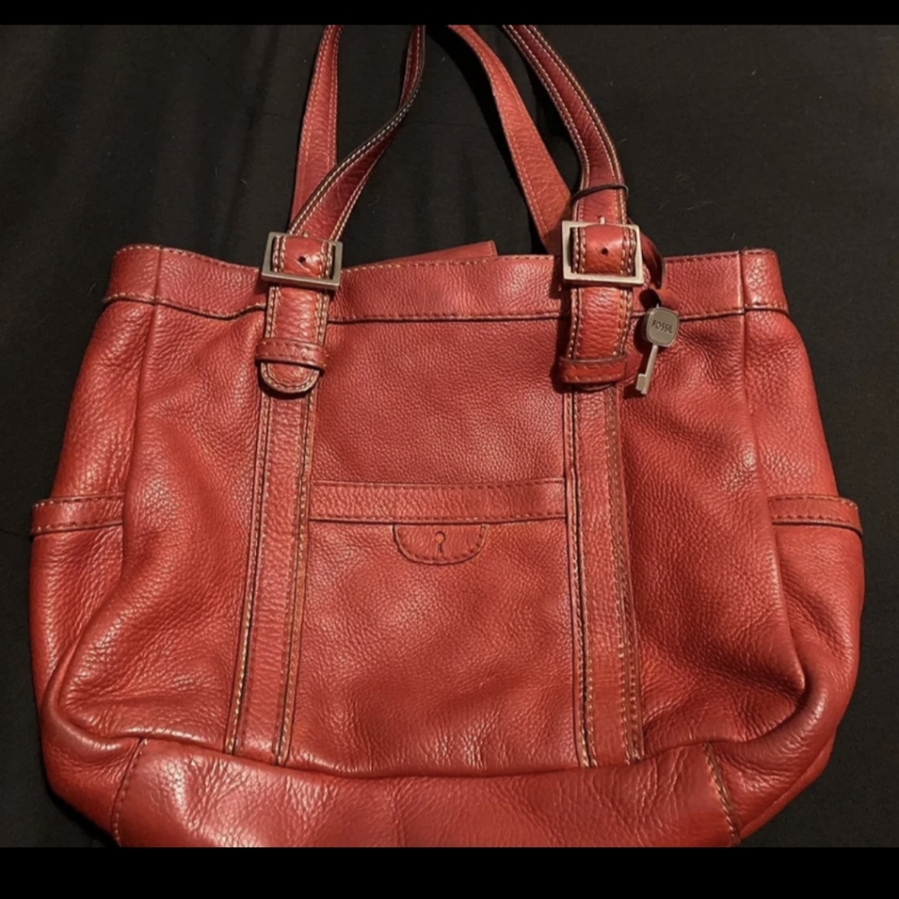 Red Fossil Tote